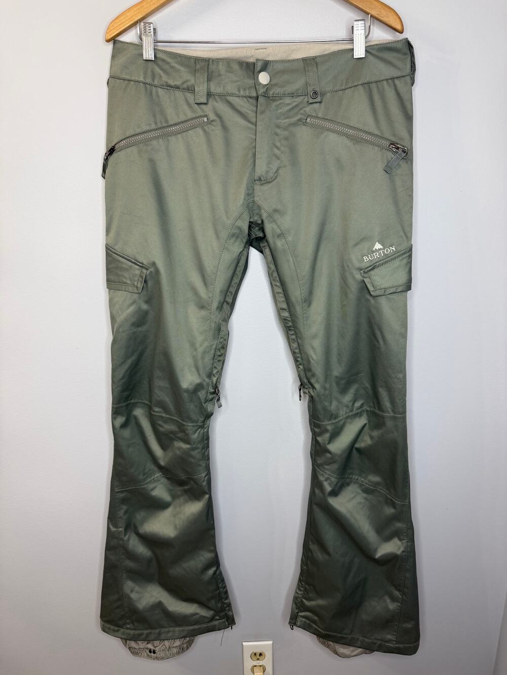 BURTON Indulgence Snowboard Pants Snow Ski Cargo Women’s L Gray Green